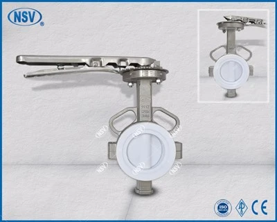 ASTM A351 CF8M (SS316) مکمل لائن والا مرتکز تتلی والو